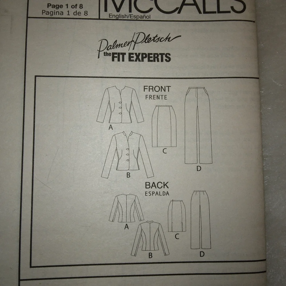 MCCALL'S M6042 Sz 8-14 The Perfect Suit build a capsule Wardrobe lined jacket,